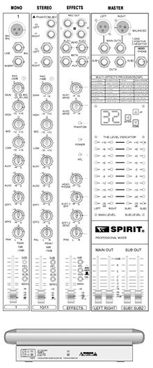 SPIRIT FX-13.4 13 INPUT PROFESSIONAL MIXER W/ DIGITAL EFFECTS